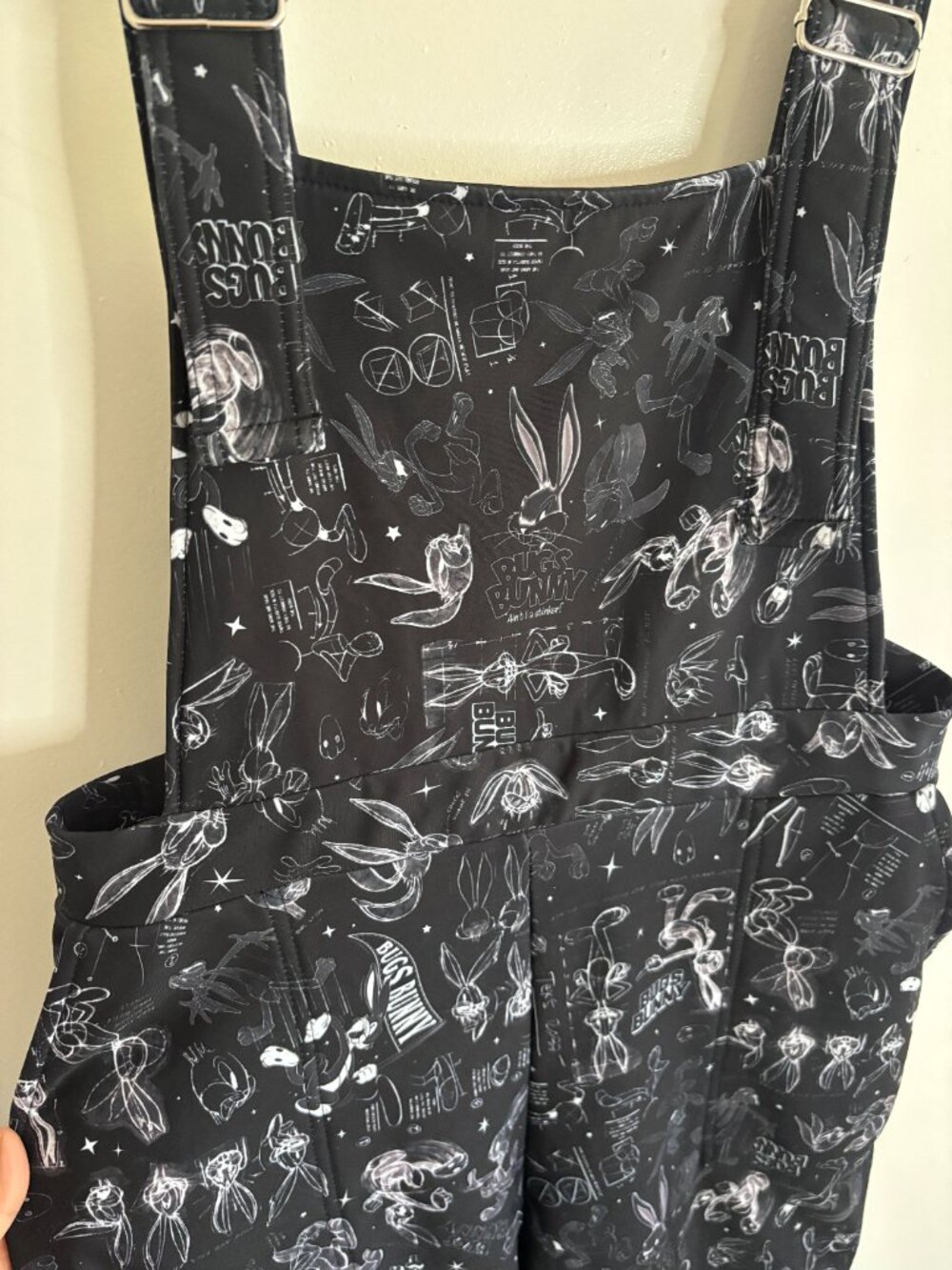 BlackMilk RARE The Makings of Bugs Bunny Black Toastie Full Length Overalls - Picture 4 of 11